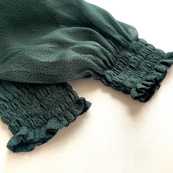 Abercrombie Fitch Large Chiffon Bodysuit Ruffle Coquette Romantic Forest Fairy - Picture 16 of 16